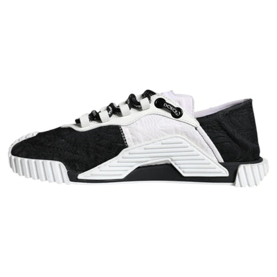 Dolce &amp; Gabbana Witte Zwarte Lage NS1 Sneakers Schoenen