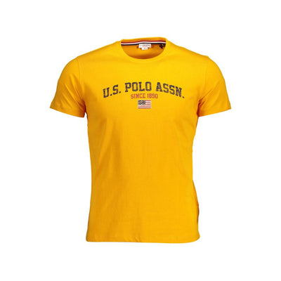 US POLO ASSN. Oranje katoenen heren T-shirt