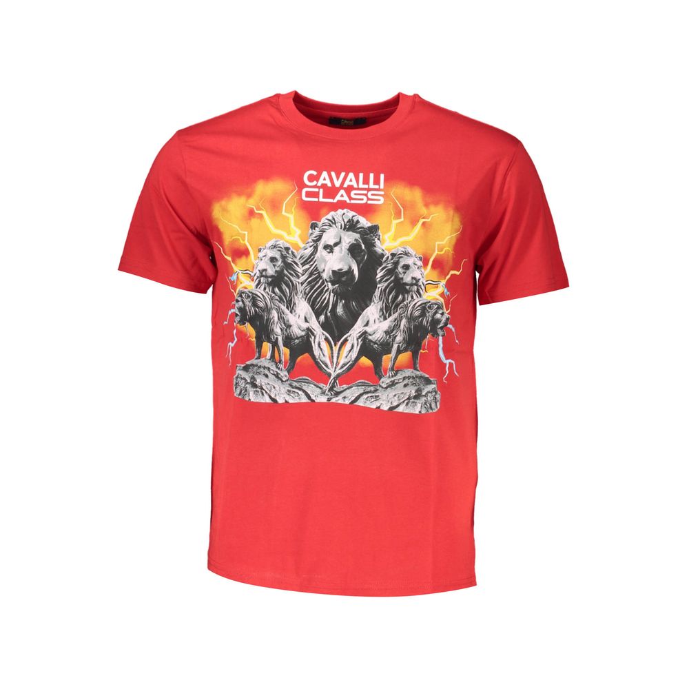 Cavalli Class Rood Katoenen Heren T-shirt
