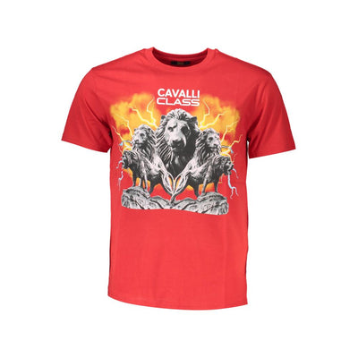 Cavalli Class Rood Katoenen Heren T-shirt