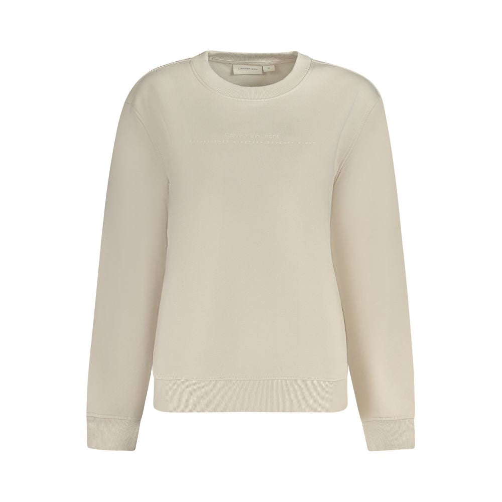 Pull femme en coton beige Calvin Klein