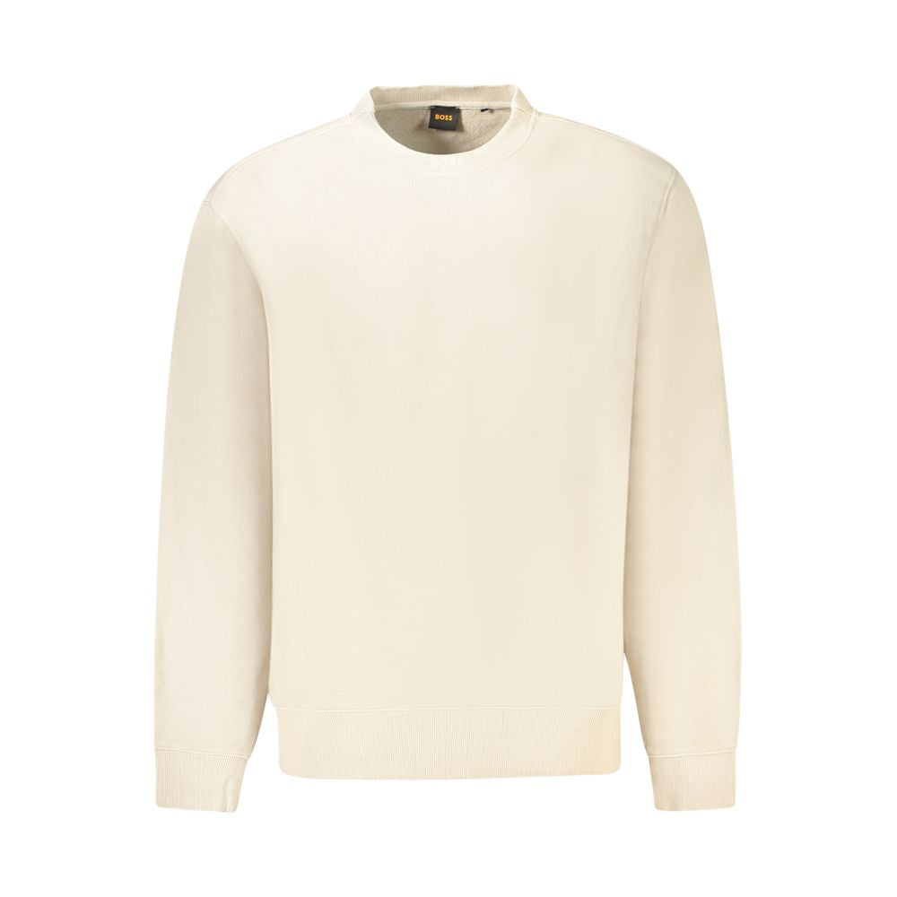 Pull homme en coton beige Hugo Boss
