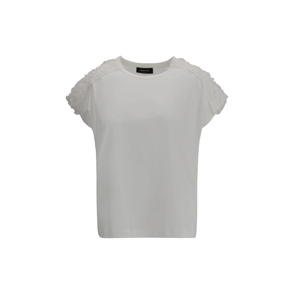 Fabiana Filippi T-shirt avec applications de tulle