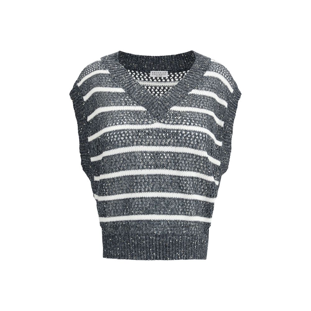 Brunello Cucinelli Gilet Rayé