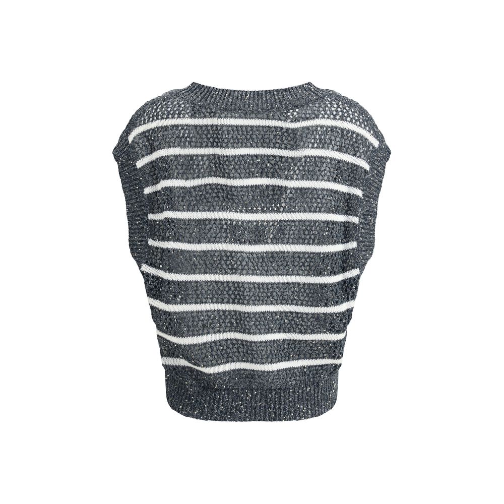 Brunello Cucinelli Gilet Rayé