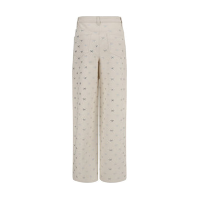 Self-Portrait Diamante Bow Jeans