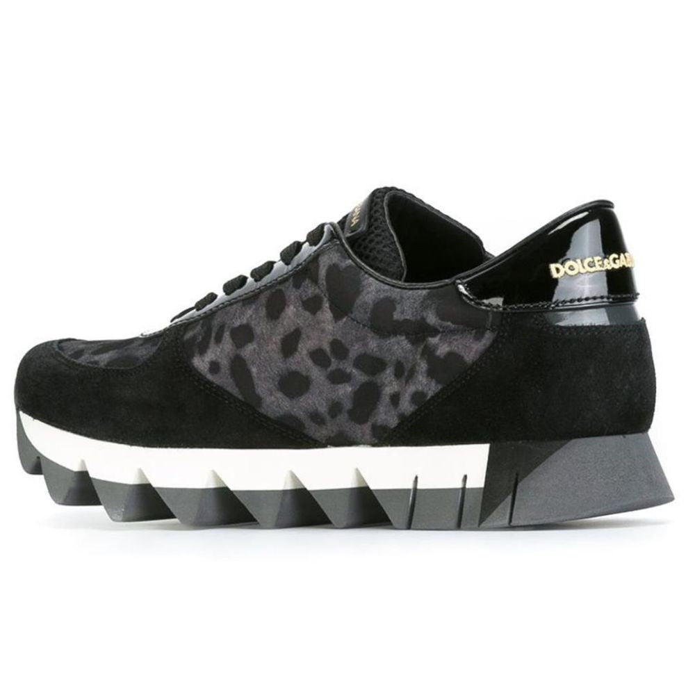 Baskets en cuir de veau noir de Dolce &amp; Gabbana