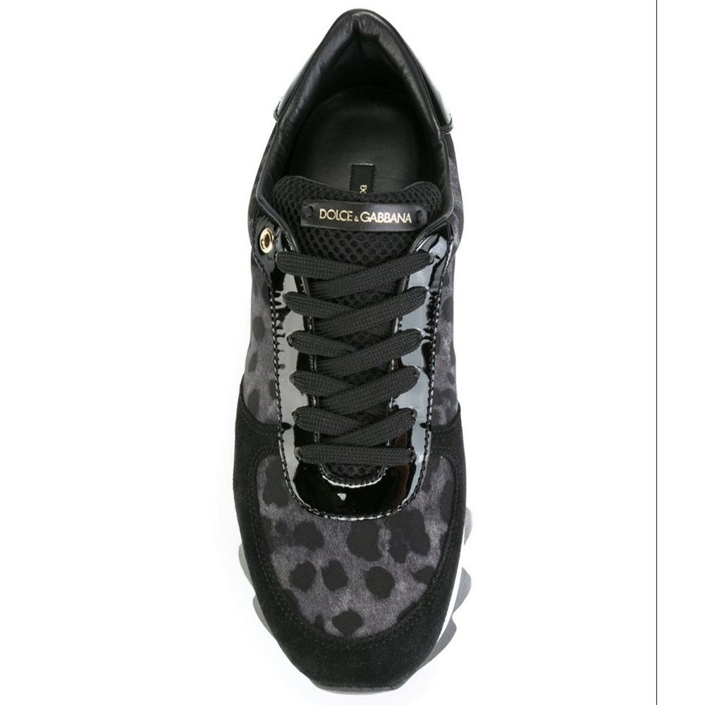 Baskets en cuir de veau noir de Dolce &amp; Gabbana