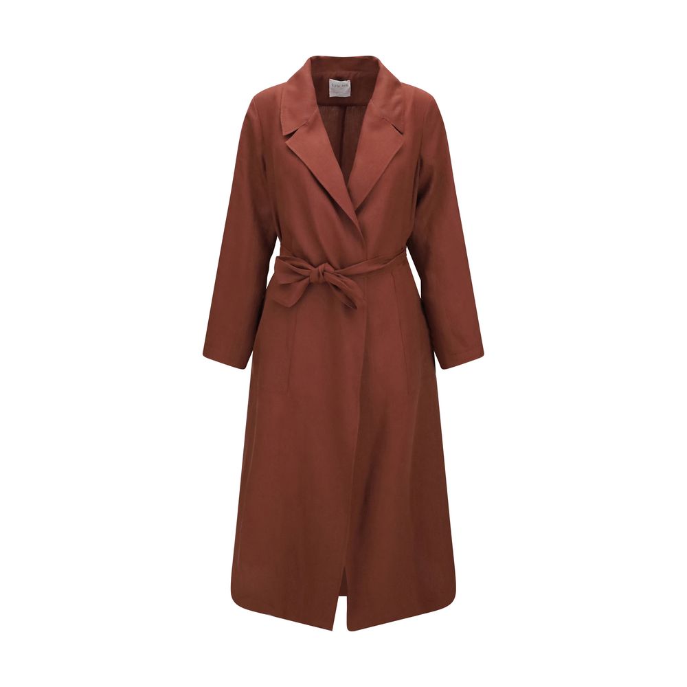 Forte_Forte Manteau en lin ceinturé