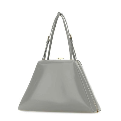 Sac à main en cuir gris Prada
