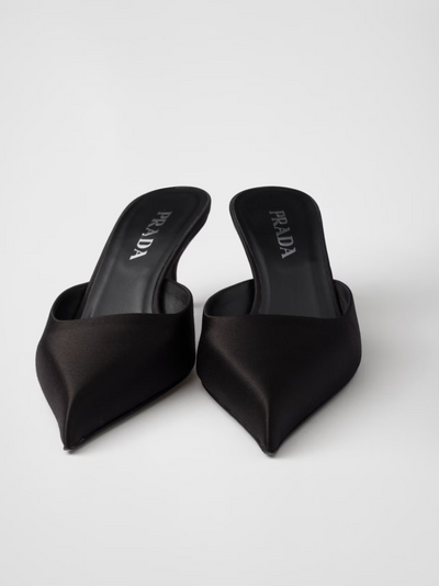 Prada Black Satin Sabot