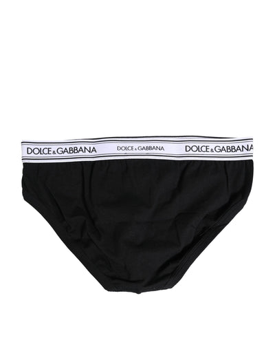 Dolce &amp; Gabbana Zwarte Katoenen Stretch Regular Slip Ondergoed
