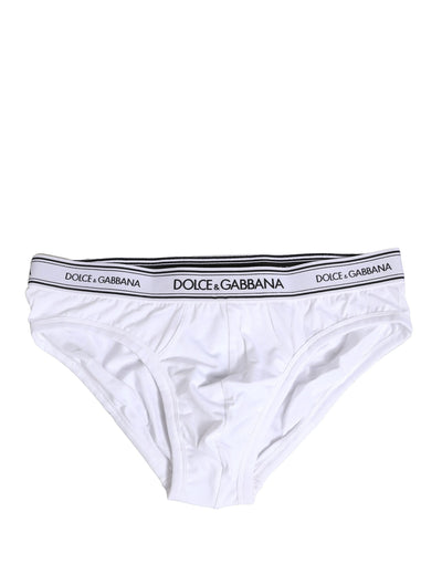Dolce &amp; Gabbana Witte Katoenen Stretch Regular Slip Ondergoed