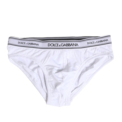 Dolce &amp; Gabbana Witte Katoenen Stretch Regular Slip Ondergoed