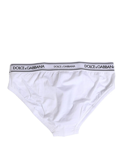 Dolce &amp; Gabbana Witte Katoenen Stretch Regular Slip Ondergoed