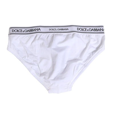 Dolce &amp; Gabbana Witte Katoenen Stretch Regular Slip Ondergoed