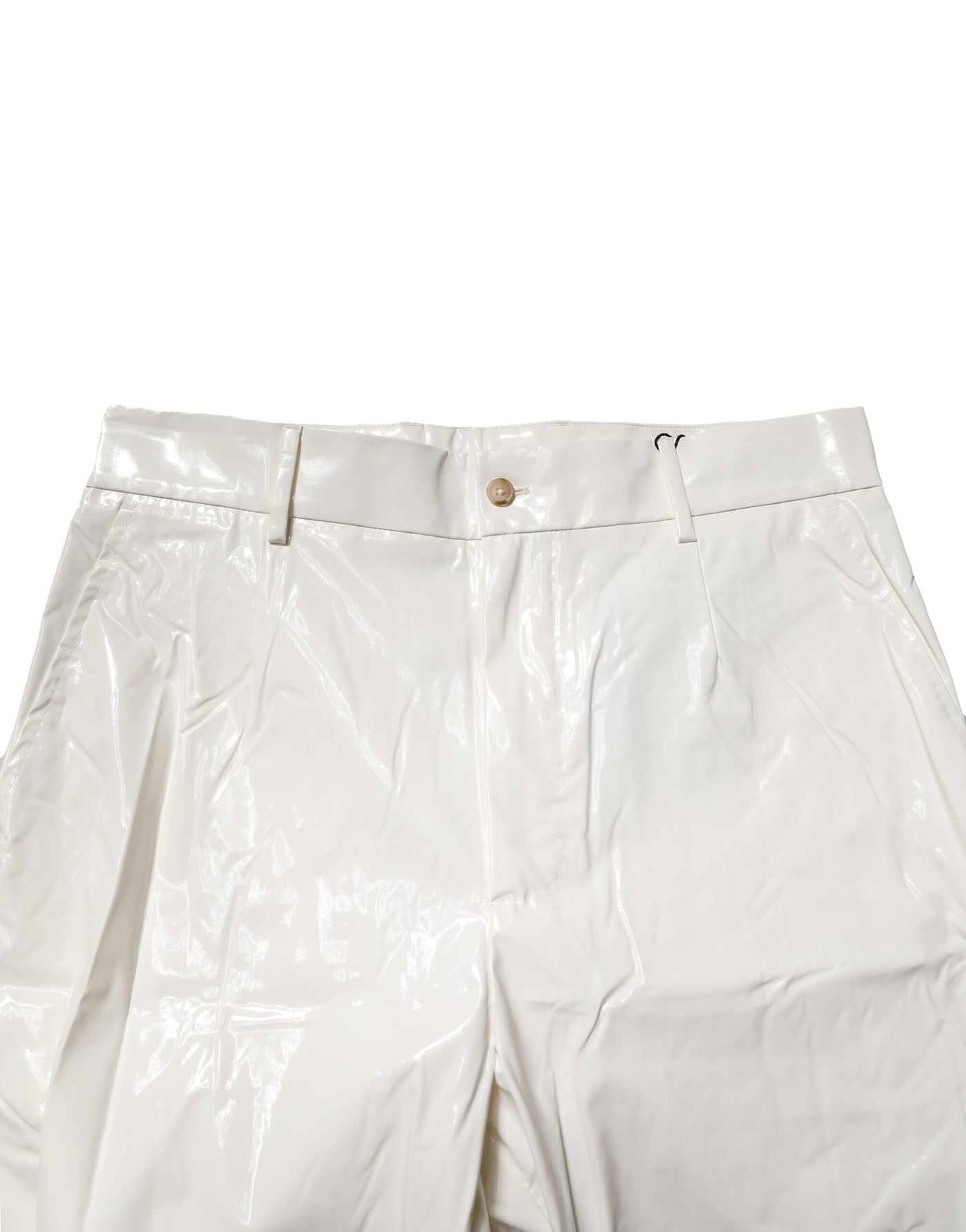 Dolce &amp; Gabbana Witte Nylon Taps Toelopende Jurk Herenbroek