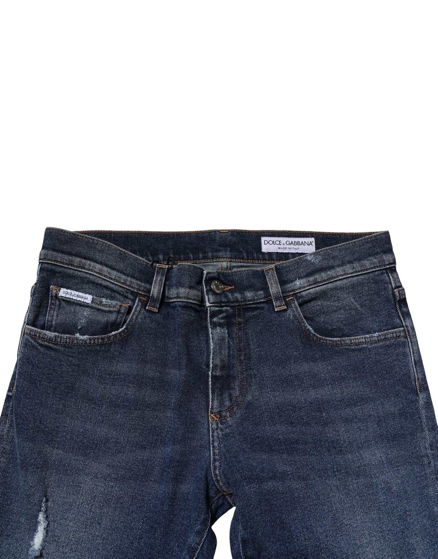 Dolce &amp; Gabbana Blue Washed Skinny Katoenen Denim Jeans