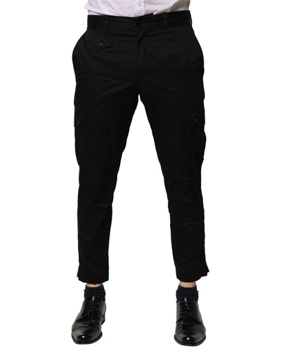 Dolce &amp; Gabbana Zwarte Katoenen Jurk Slanke Formele Broek