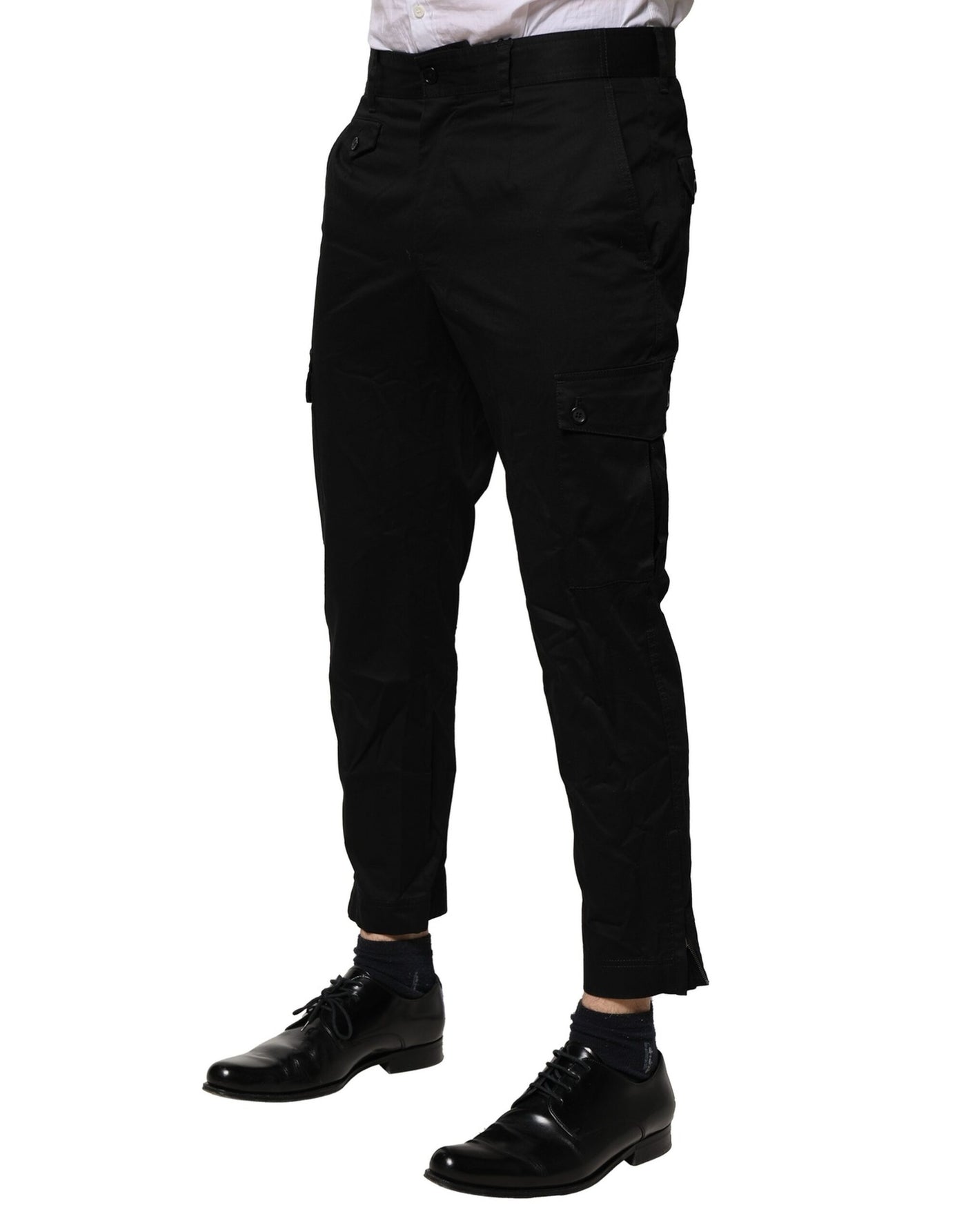 Dolce &amp; Gabbana Zwarte Katoenen Jurk Slanke Formele Broek