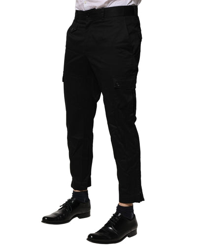 Dolce &amp; Gabbana Zwarte Katoenen Jurk Slanke Formele Broek