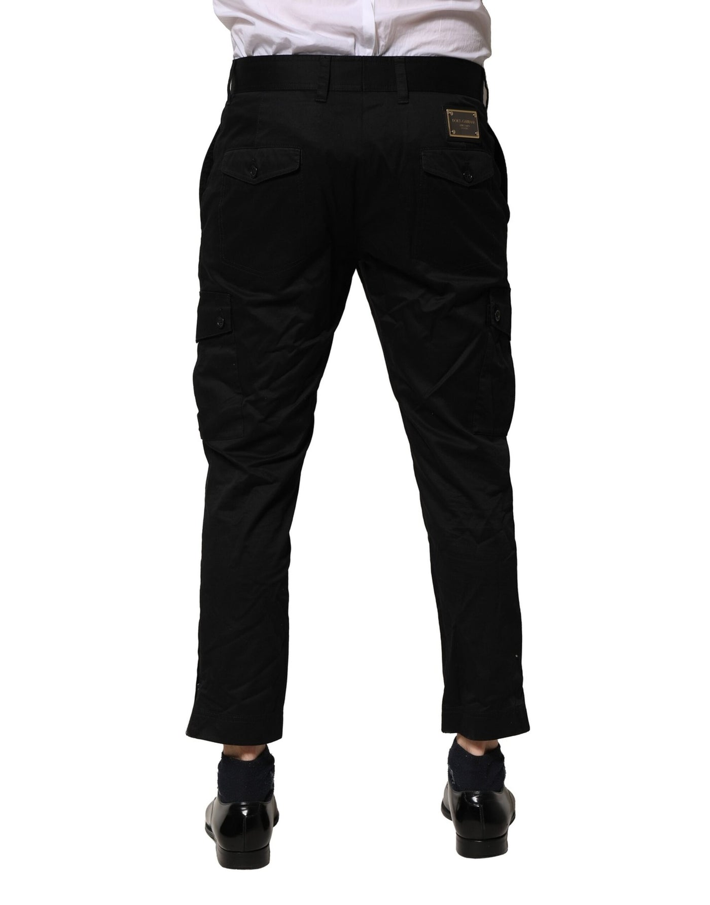 Dolce &amp; Gabbana Zwarte Katoenen Jurk Slanke Formele Broek