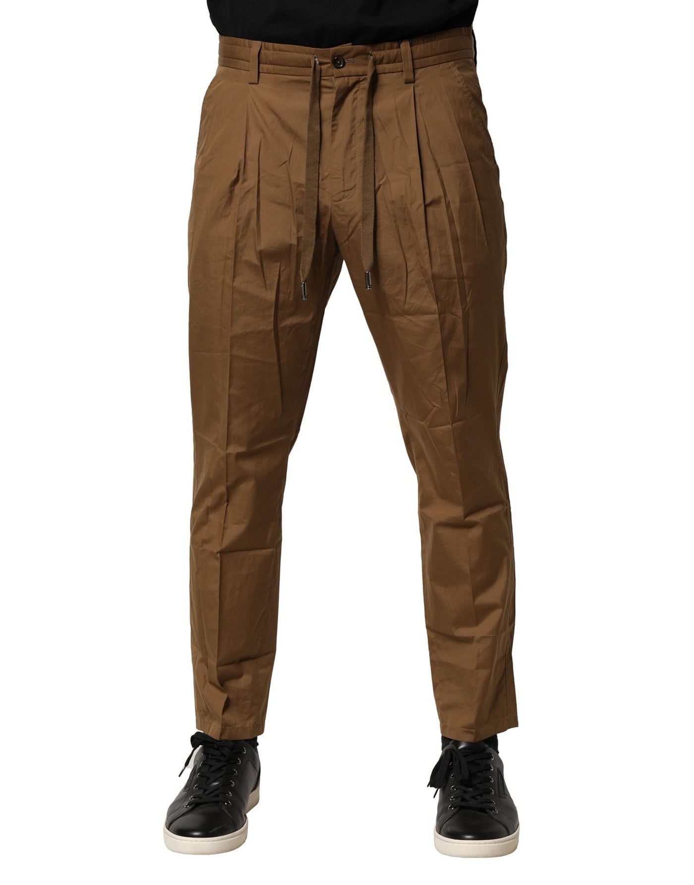 Dolce &amp; Gabbana Bruine Katoenen Chino Mid Waist Herenbroek