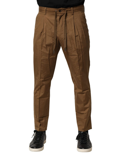 Dolce &amp; Gabbana Bruine Katoenen Chino Mid Waist Herenbroek