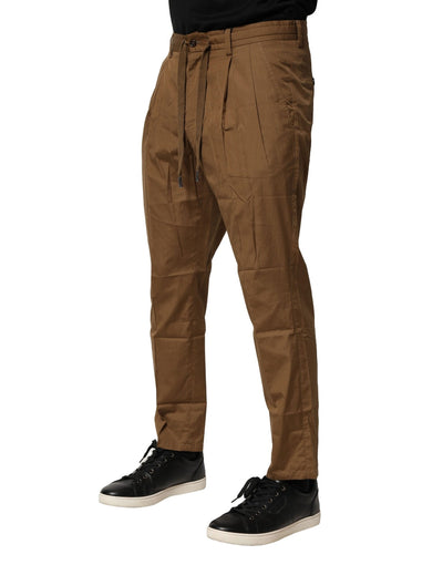 Dolce &amp; Gabbana Bruine Katoenen Chino Mid Waist Herenbroek
