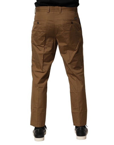 Dolce &amp; Gabbana Bruine Katoenen Chino Mid Waist Herenbroek