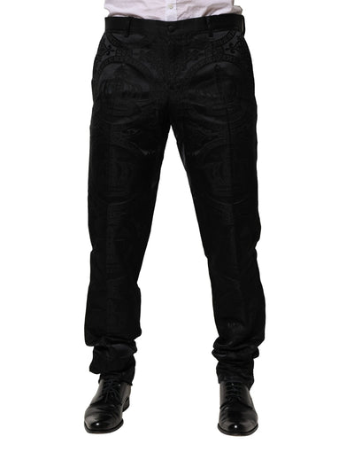 Dolce &amp; Gabbana zwarte katoenen DG Crown-jurkbroek