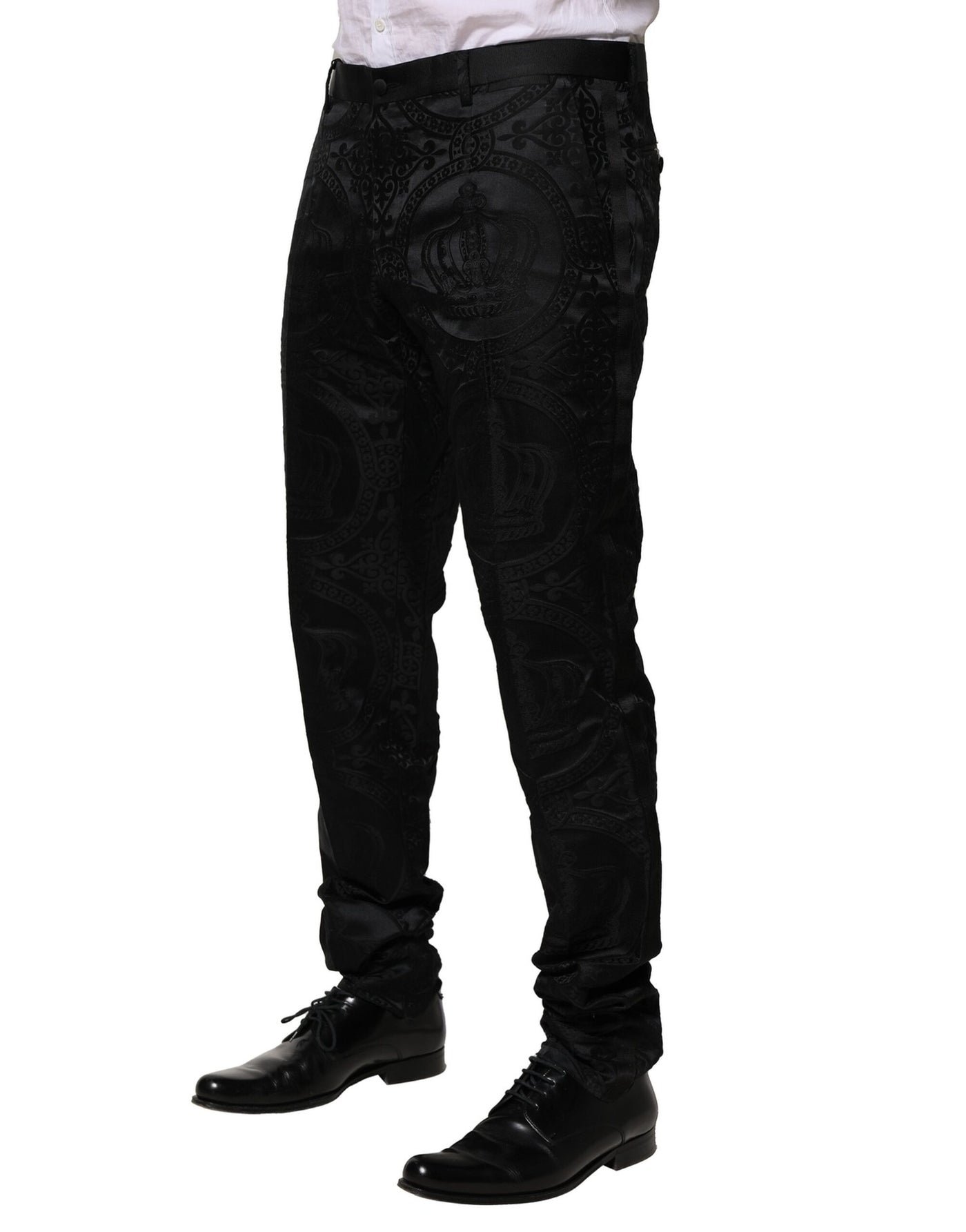 Dolce &amp; Gabbana zwarte katoenen DG Crown-jurkbroek