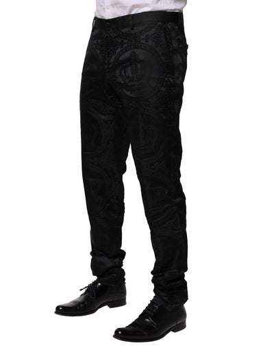 Dolce &amp; Gabbana zwarte katoenen DG Crown-jurkbroek