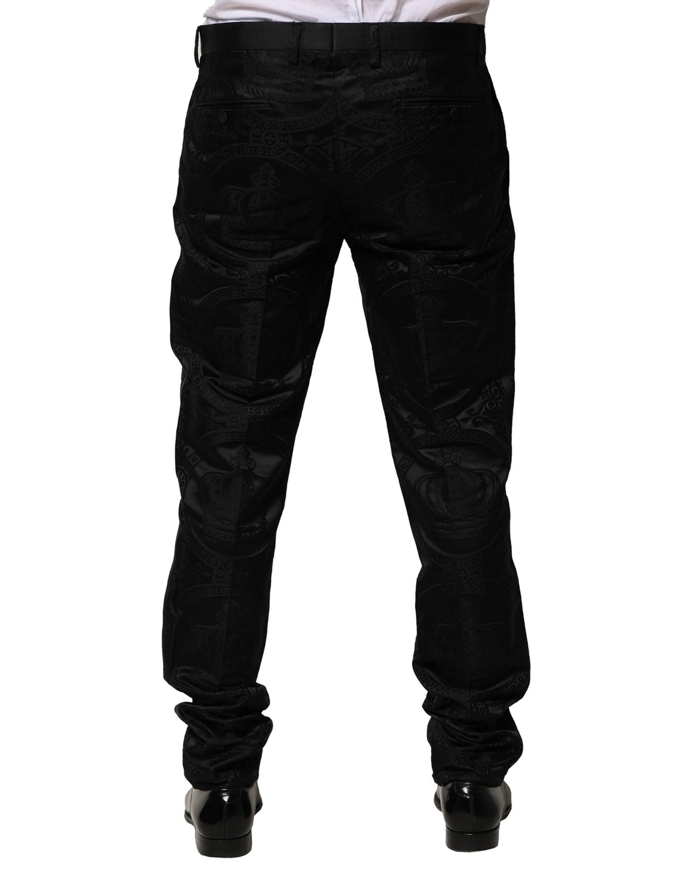 Dolce &amp; Gabbana zwarte katoenen DG Crown-jurkbroek