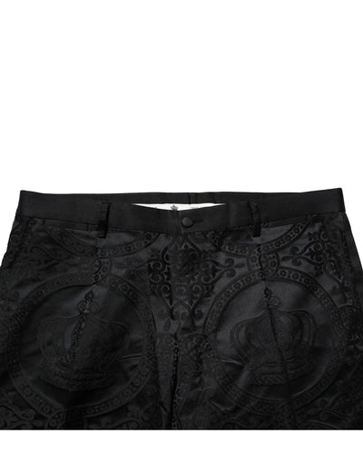 Dolce &amp; Gabbana zwarte katoenen DG Crown-jurkbroek