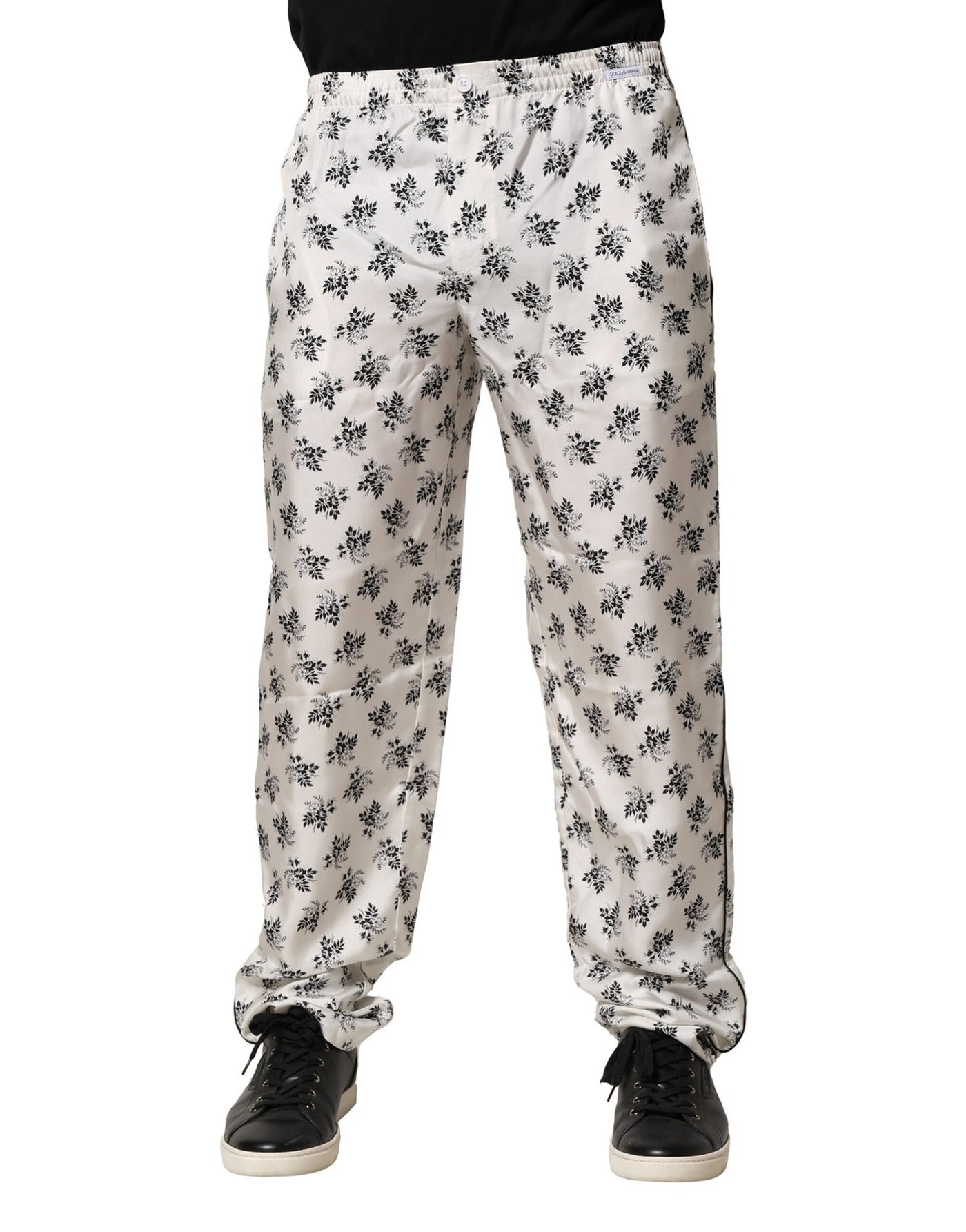 Dolce &amp; Gabbana Witte Bloemen Zijden Casual Loungebroek