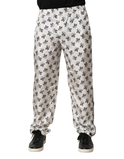 Dolce &amp; Gabbana Witte Bloemen Zijden Casual Loungebroek