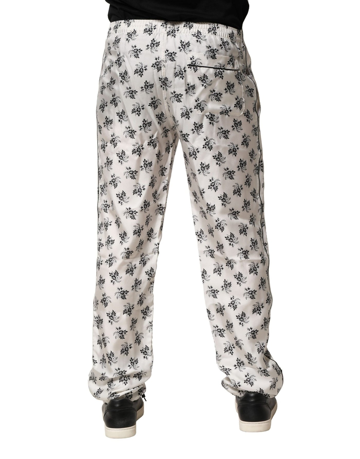 Dolce &amp; Gabbana Witte Bloemen Zijden Casual Loungebroek