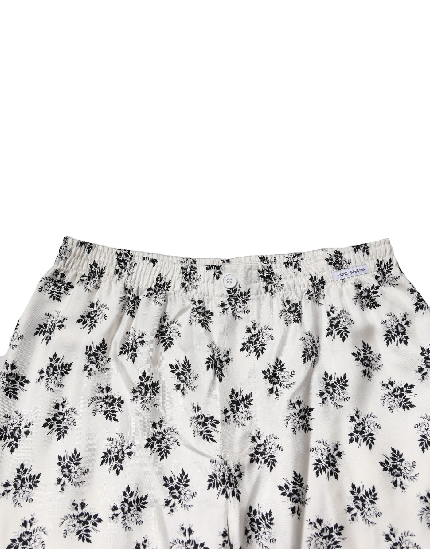 Dolce &amp; Gabbana Witte Bloemen Zijden Casual Loungebroek