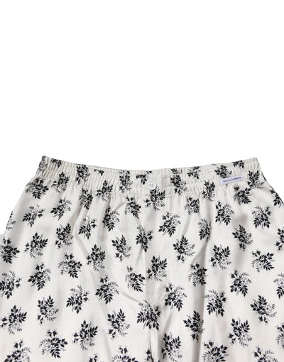 Dolce &amp; Gabbana Witte Bloemen Zijden Casual Loungebroek