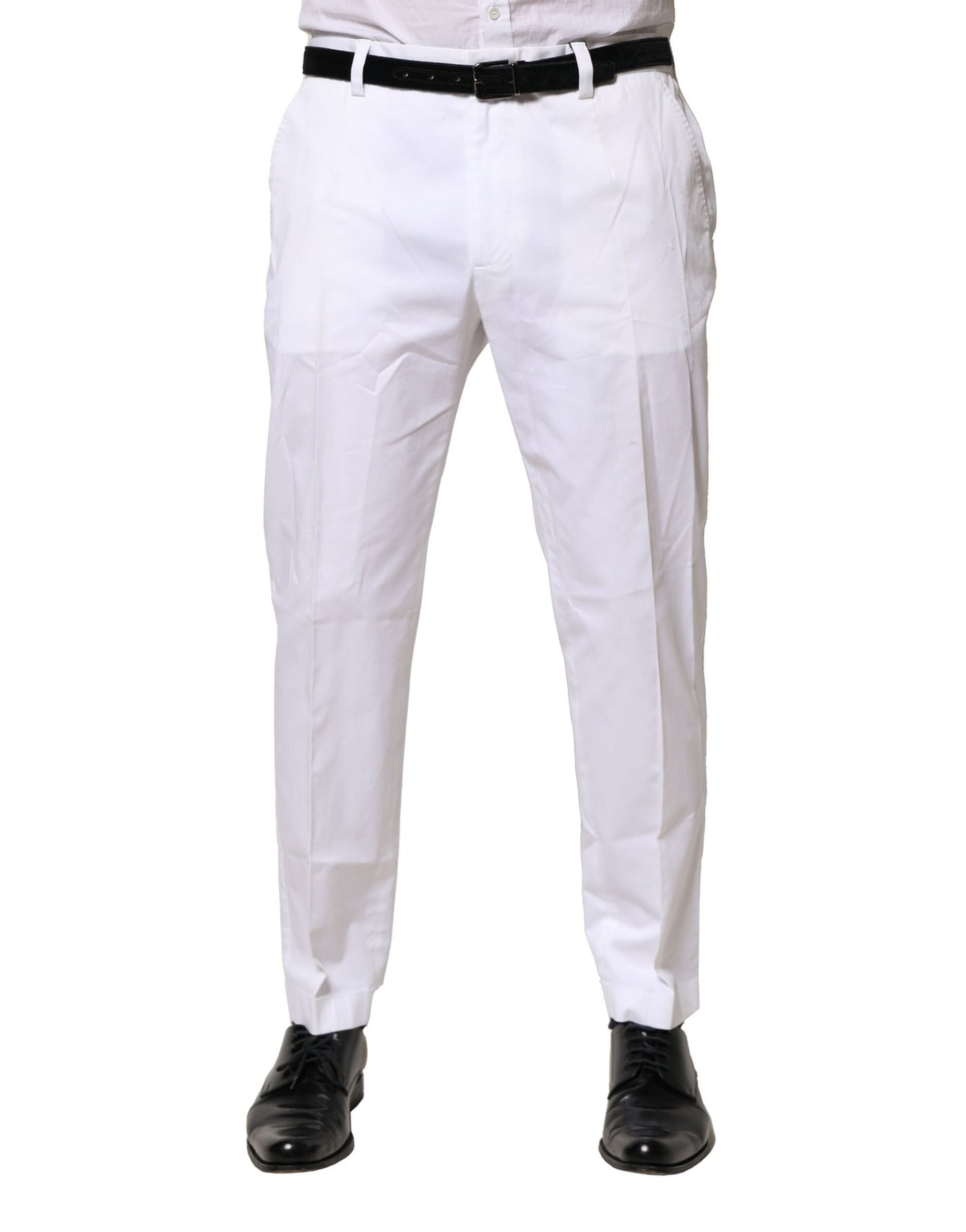Dolce &amp; Gabbana Witte Katoenen Jurk Slanke Formele Broek