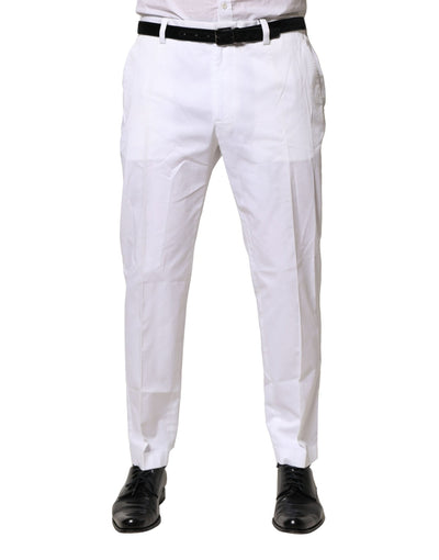 Dolce &amp; Gabbana Witte Katoenen Jurk Slanke Formele Broek