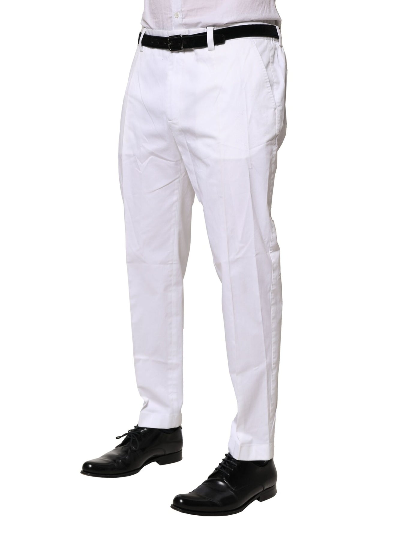 Dolce &amp; Gabbana Witte Katoenen Jurk Slanke Formele Broek