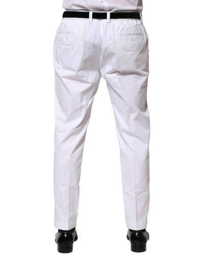 Dolce &amp; Gabbana Witte Katoenen Jurk Slanke Formele Broek