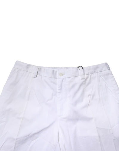 Dolce &amp; Gabbana Witte Katoenen Jurk Slanke Formele Broek