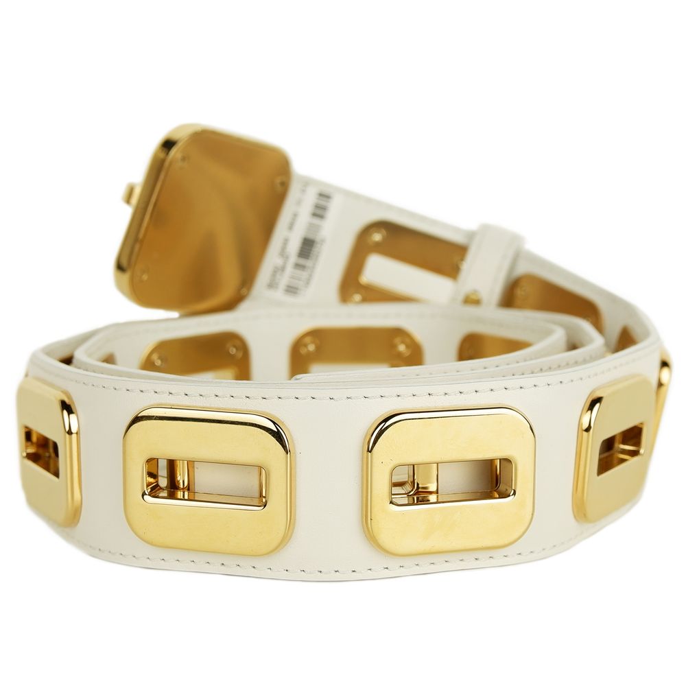 Dolce &amp; Gabbana Witte Kalfsleren Damesriem