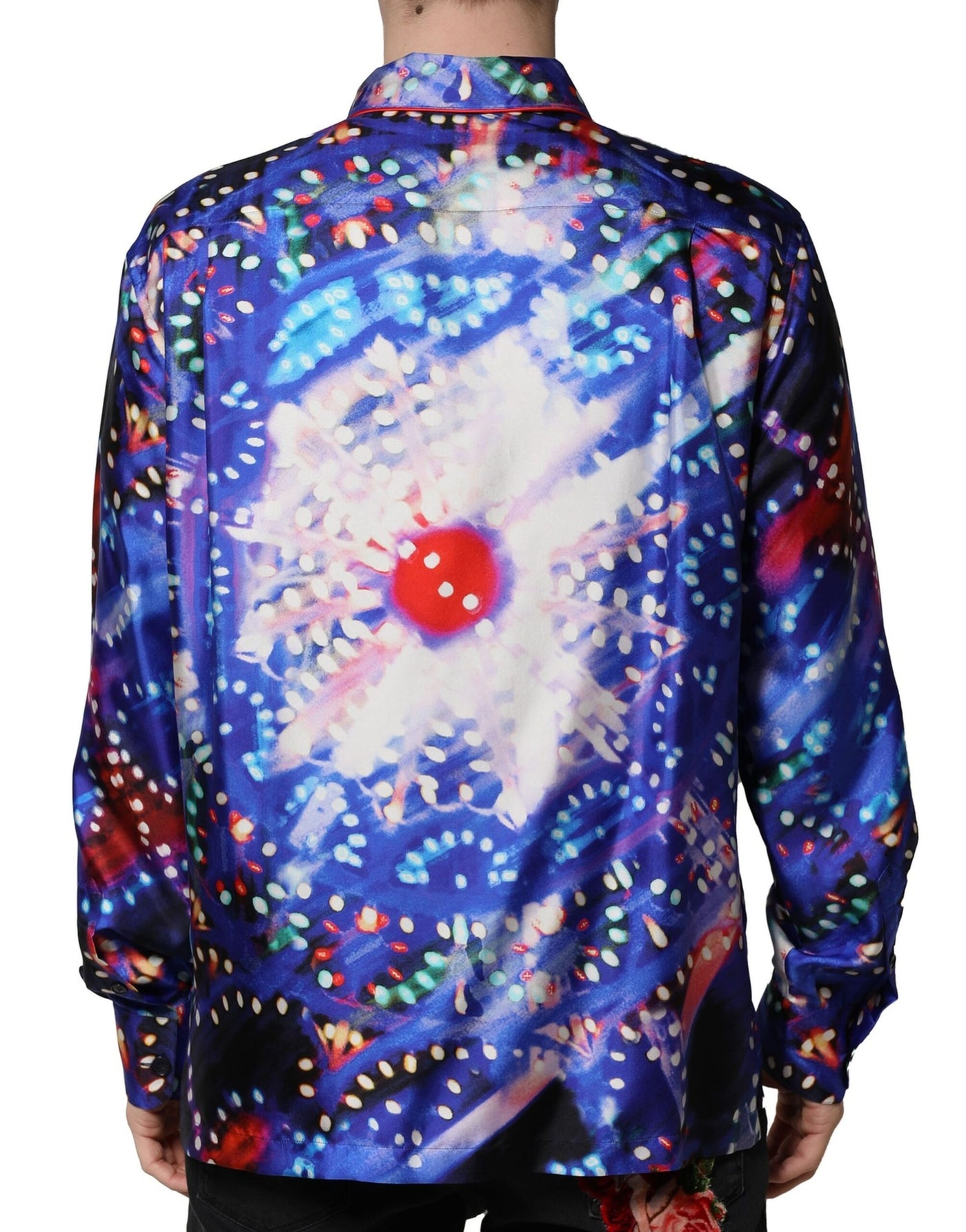 Dolce &amp; Gabbana Multicolor Gedrukt Zijden Lounge Casual Shirt