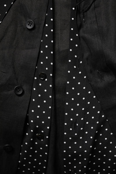 Dolce & Gabbana Black Polka Dot Linen Silk Men Casual Shirt