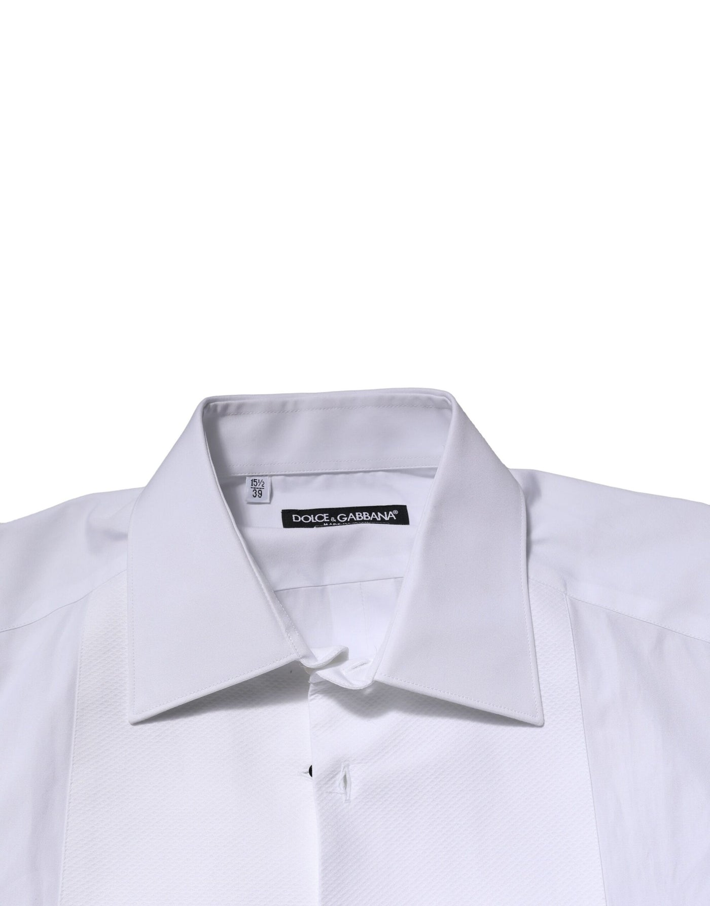Dolce &amp; Gabbana Witgouden Kroon Katoenen Jurk Formeel Overhemd