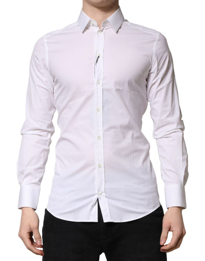 Dolce &amp; Gabbana Witgouden Katoenen Herenoverhemd